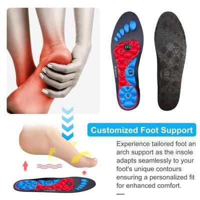 1 Pair Acupressure Foot Insoles for Men Women Orthopedic Gel Comfort Magnetic Shoe Inserts with Foot Magnets Effective Magnetic Technology Arch