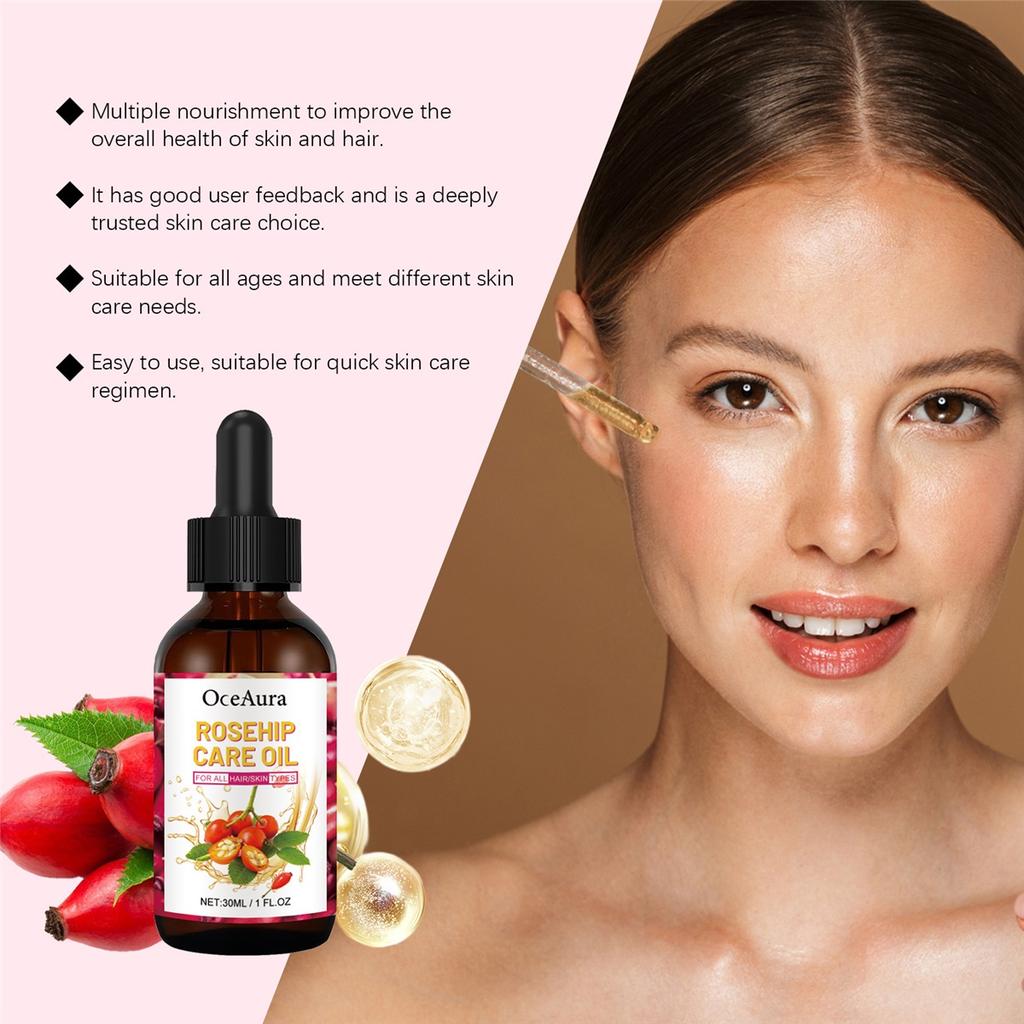Natural Rosehip Essential Oil Fade Fine Lines Remove Wrinkles Improve Skin Elasticity Repairing Hair Moisturizing Massage Oils