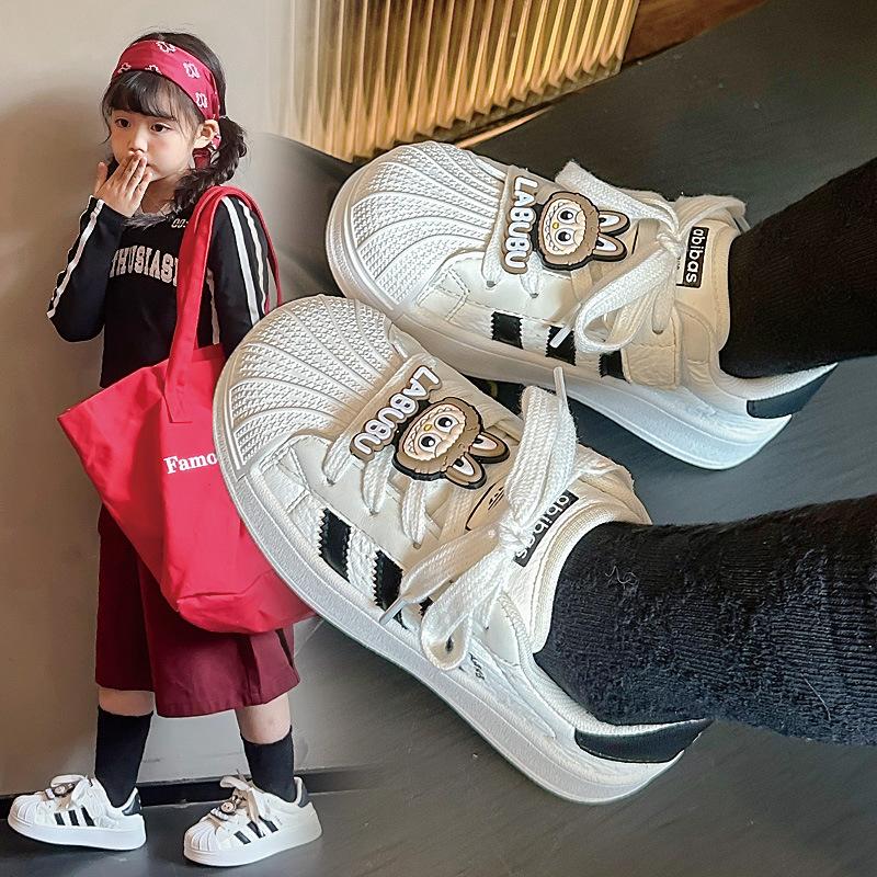 Girls Shell Head Board Shoes 2025 Spring and Autumn New Boys Sports Shoes Students White Shoes Children Soft-soled Casual Shoes