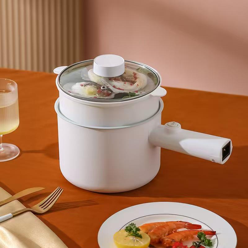 Electric Non-stick Multifunctional Cooking Pot with Long Handle for Dormitory and Household Use