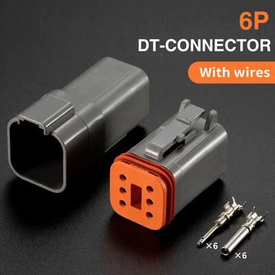 5/10/100 Sets Deutsch Type Connector Male Female Waterproof DT Connectors 6-Pin Dt04-6p Dt06-6s ,Sealable,6 Position