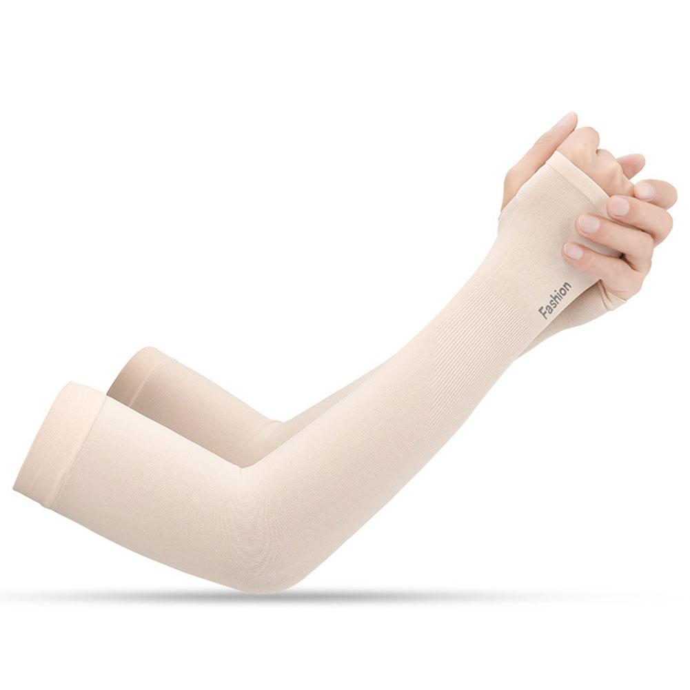 1Pair Ice Silk Sleeve Sunscreen Cuff Arm Sleeves Uv Sun Protect Anti-Slip Summer Men Women Gloves Outdoor Riding Arm Cover