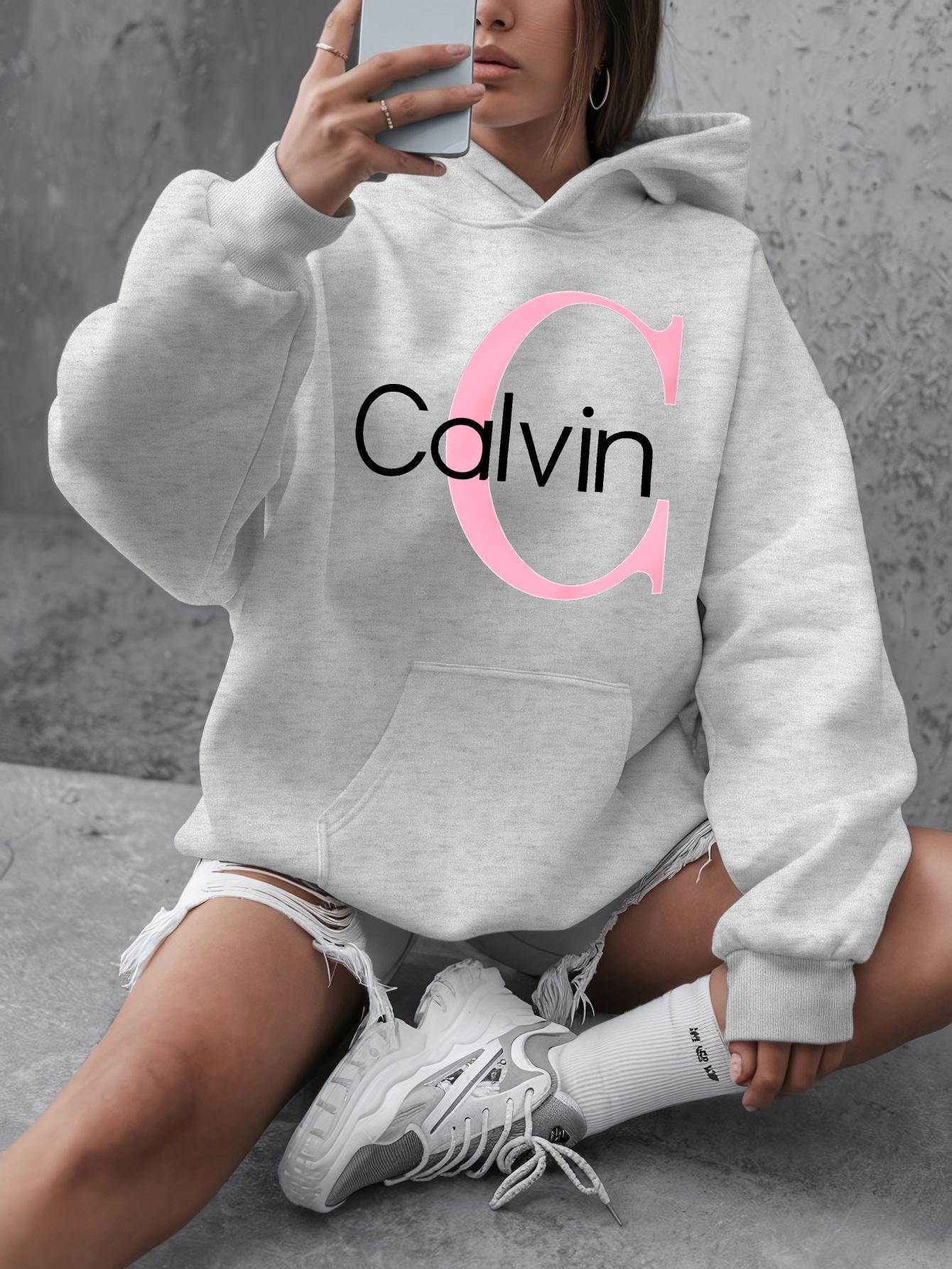 Calvin Grafisks Hūdijs Ikdienas Komforts Sieviešu