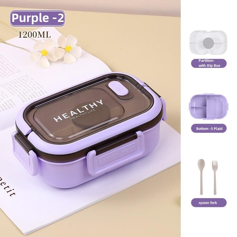 1200ML Portable Cartoon Bento Boxes with Fork and Spoon Microwave Fresh Salah Fruit Lunch Box Picnic Food Storage Containers