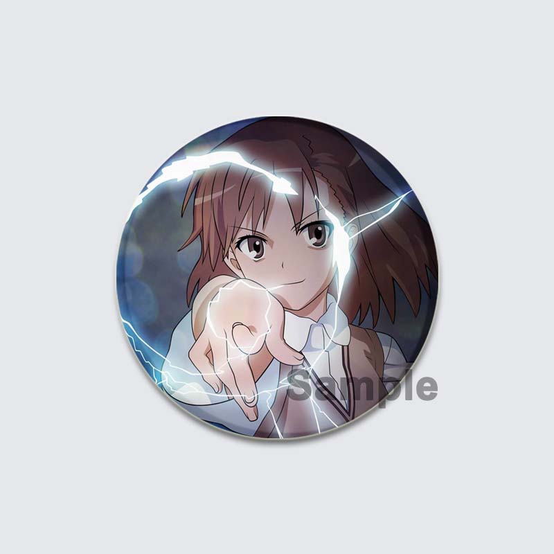 32/44/58mm A Certain Scientific Railgun HD Brooch Anime Badge Cartoon Figure Misaka Mikoto/Wannai Kinuho Round Display Pins Jewelry Gifts