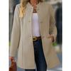 Women S Casual Stand Collar Long Woolen Winter Coat