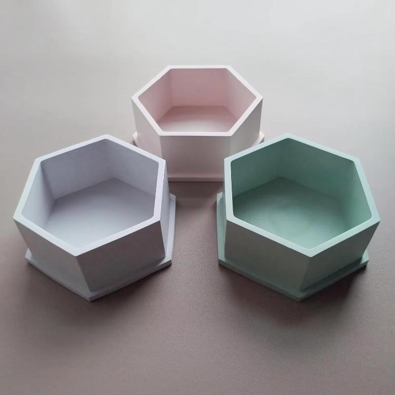 On Candle Jar Silicone Molds, Geometric Plant Pot Molds for Resin, Concrete, and Epoxy Resin Casting