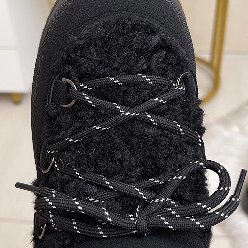 Women's Winter Thick Bottom Lace Up Snow Boots Round Toe Comfortable Short Fashionable Ankle Boots Women