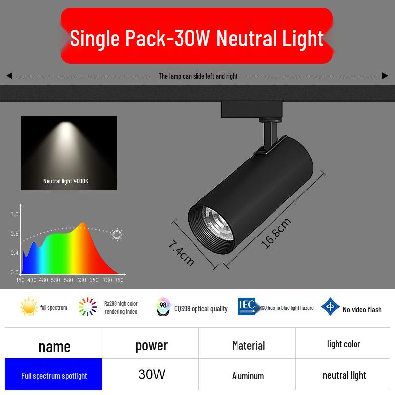 Full Spectrum Recessed Magnetic Track Spot Light for Commercial and Residential Use