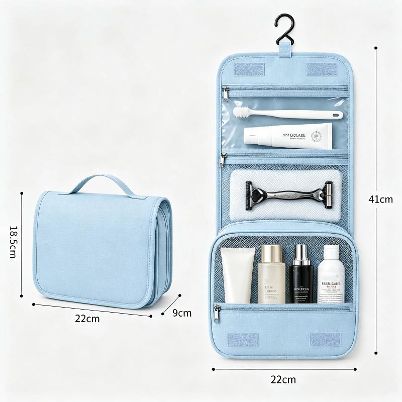 Hanging Toiletry Bag Waterproof Wet Dry Separation Large Capacity Portable Shower Storage Bag for Bathroom Camping Trips