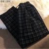 HOUZHOU Plaid Pants Women Chic Student Sweatpants Oversized Casual Ins Loose Trousers Trend