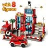 Urban Brick Playset Fire Station Brick Playset Fire Truck Brick Playset DIY Block Bricks Childrens Toys  Playsets Christmas Holiday Gift Present
