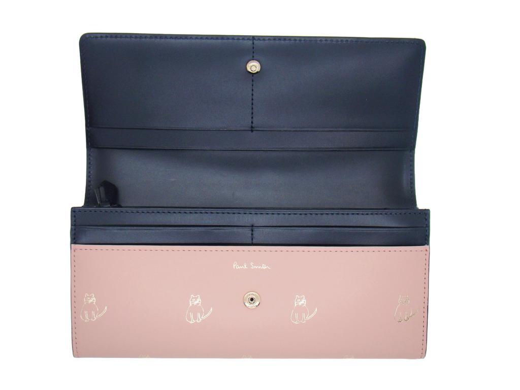 Paul Smith Cat Doodle Women's Flap Long Wallet in Dusty Pink