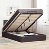 VidaXL Ottoman Bed with Mattress Dark Brown 120x200 Cm Fabric, Bed, Upholstered Bed, Double Ottoman Bed, Bed with Storage 3312301