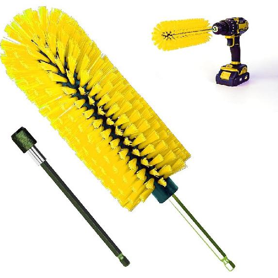 Щетка для колес, Мягкая щетка-насадка для очистки колес на дрель, Высокоплотная и прочная щетка для очистки дисков для колес, дисков, двигателей, выхлопных систем, мотоциклов жёлтый