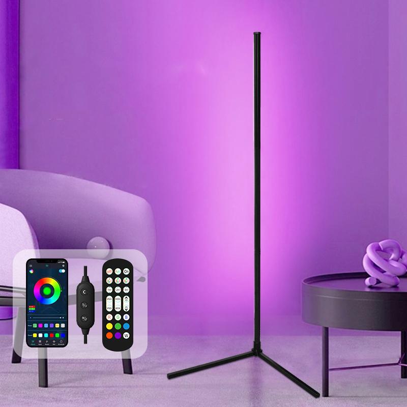 Smart LED RGB Floor Lamp Remote & APP Control Music Sync Corner Lighting DIY Color Mood Standing Lamp for Living Room Gaming