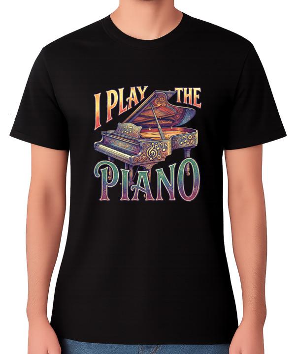 I Play The Piano T-Shirt Vintage Top Keys Musician Instrument Music Tee M