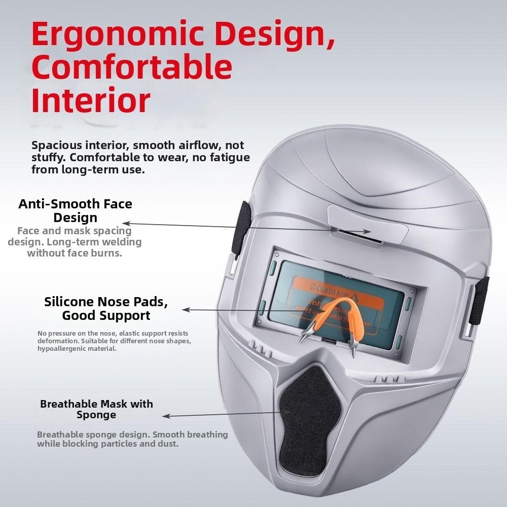 Maschera per saldatura auto-oscurante Scudo per saldatore ad alta definizione Casco da saldatura professionale Smerigliatura