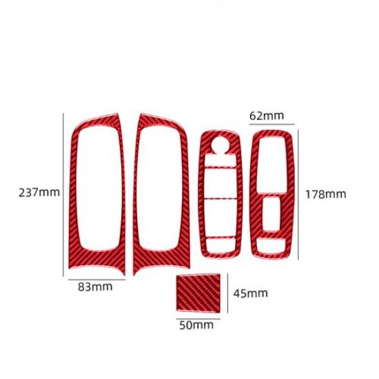 Red Carbon Fiber Front Door Windlow Button Sticker For Dodge Charger 2015-