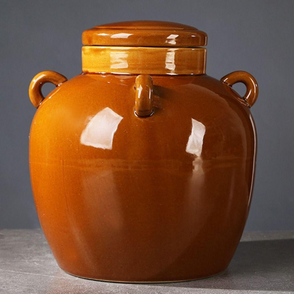 Vaso Ermetico in Ceramica per Sottaceti Grande Capacità Contenitore per Fermentazione Brocca di Alta Qualità per Crauti Casa