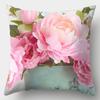 Pink Flower Print Pillowcase ,Sofa bedroom cushion cover, single-sided printing, without pillow core