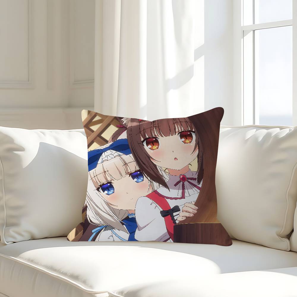 GAME-N-Nekopara-V-Vanilla Kissenbezug Abnehmbarer Waschbarer Kissenbezug – Ganzjahresweichleinen