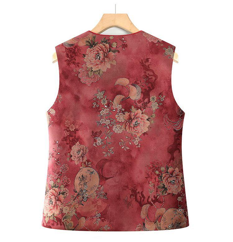Women's Tang Suit Vest: Spring/Autumn Style for Middle-aged/Elderly, Grandma/Mother's Cardigan