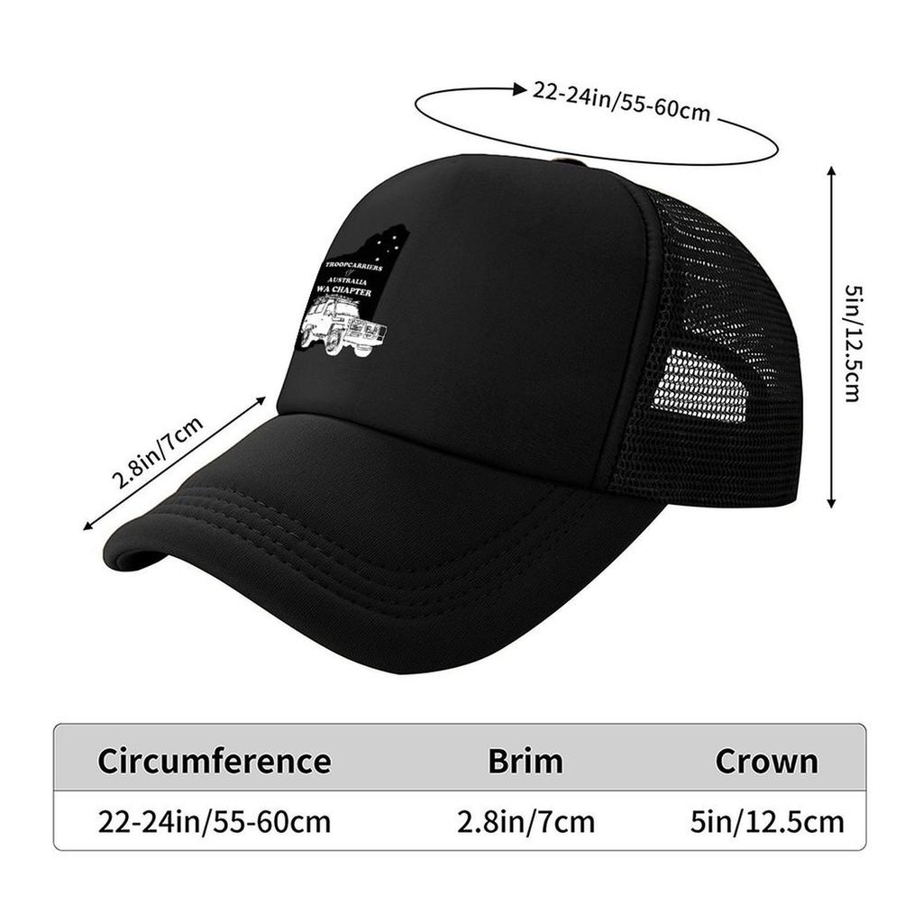 Troopcarriers of Australia - WA Chapter logo with Black state Baseball Cap Sun Cap Fishing cap Trucker Hat Mens Hats Women's