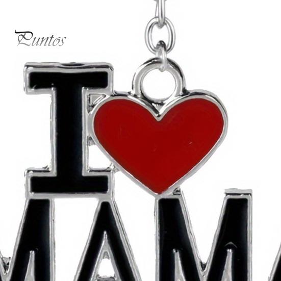Car Bag Pendant Keychain Love Mom Dad Letter Charm Double-Sided Engraved Design Symbolic Parent-child Bond Keyring