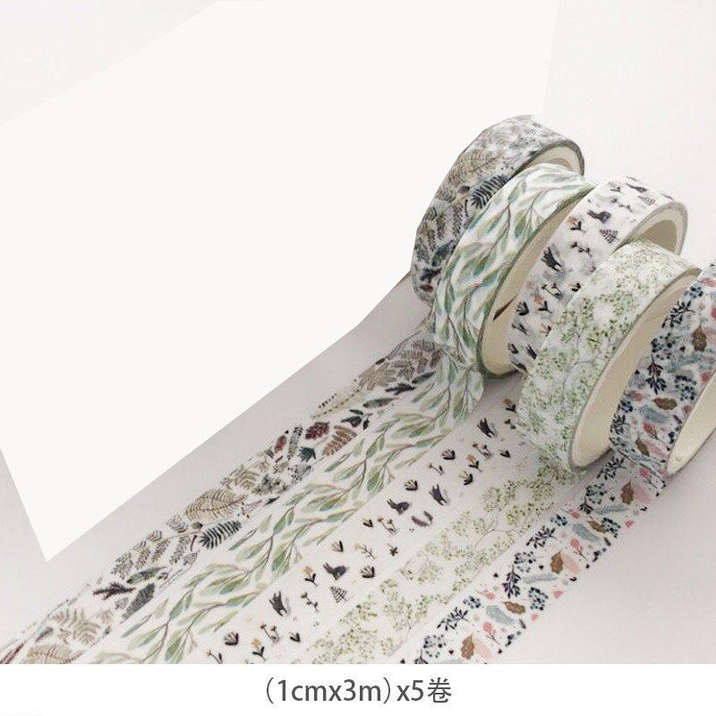 5rolls/box Hand Tent Tape Basic Girl Heart Color and Paper Tape