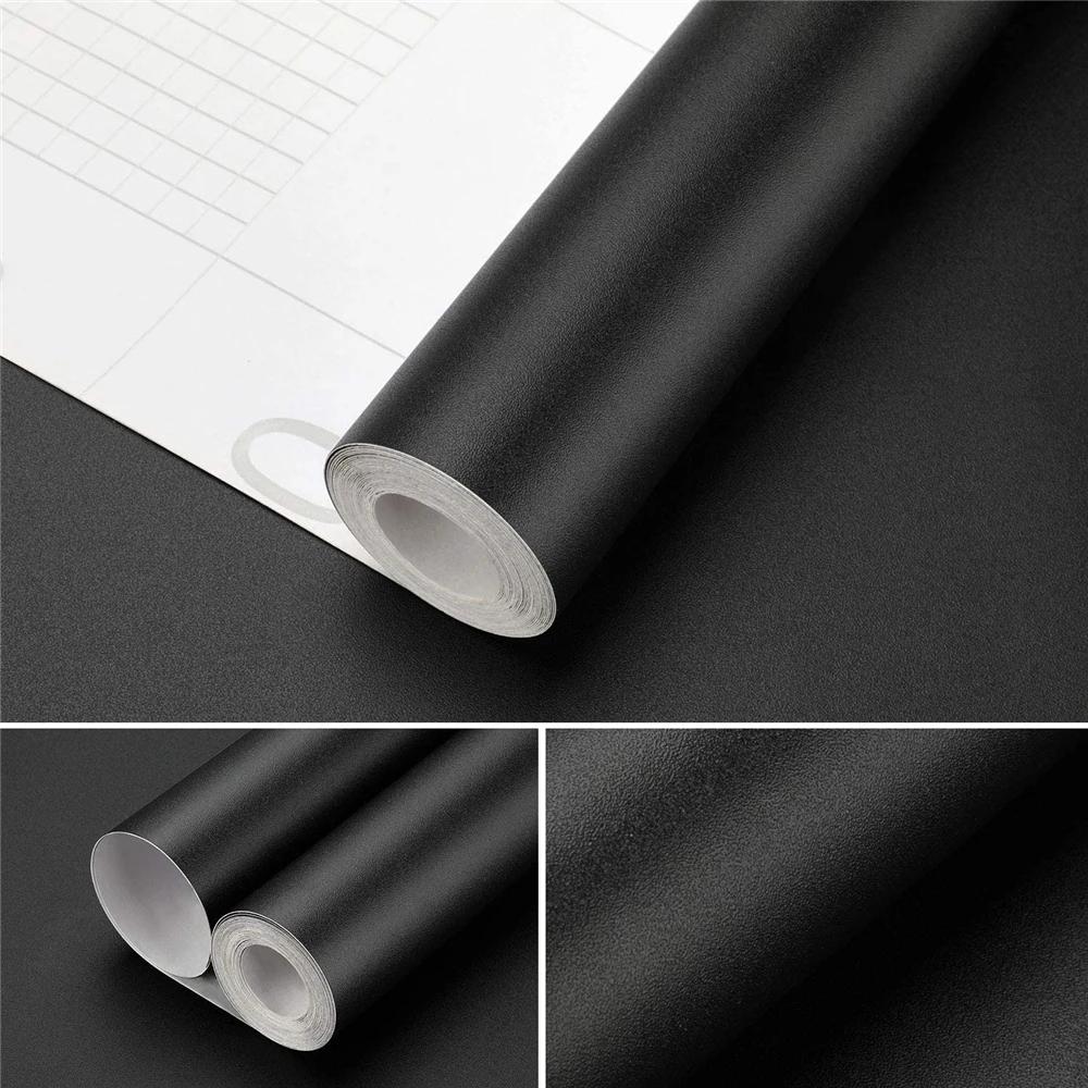 80cm Width Self-Adhesive Cement Gray Waterproof Wallpaper Solid Color Dormitory Bedroom Wall Sticker Closet Furniture Renovation