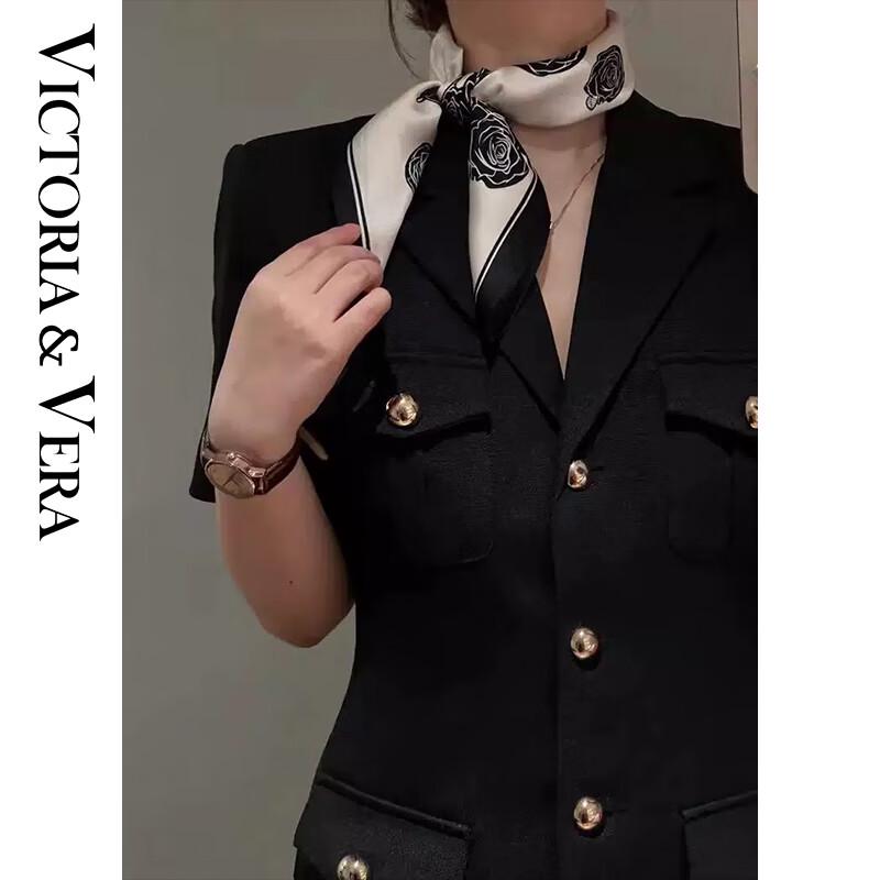 VICTORIA&VERA Floral Print Mulberry Silk Scarf