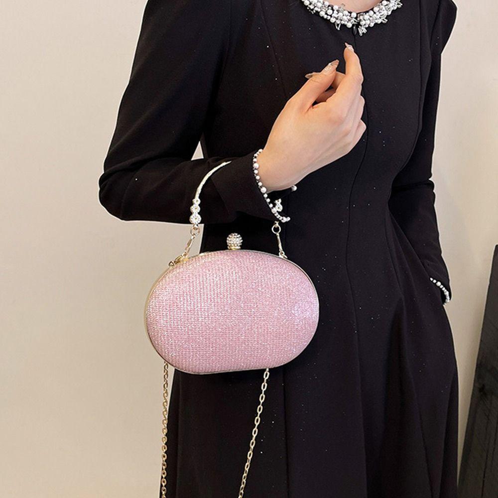 Luxury Shell Design Chain Crossbody Bag Bright Elegant Women Clutch Handbags for Wedding/Party/Banquet
