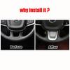 For Volvo XC40     ABS Chrome Carbon Fiber Steering Wheel Switch Button Frame Cover Trim Accessories