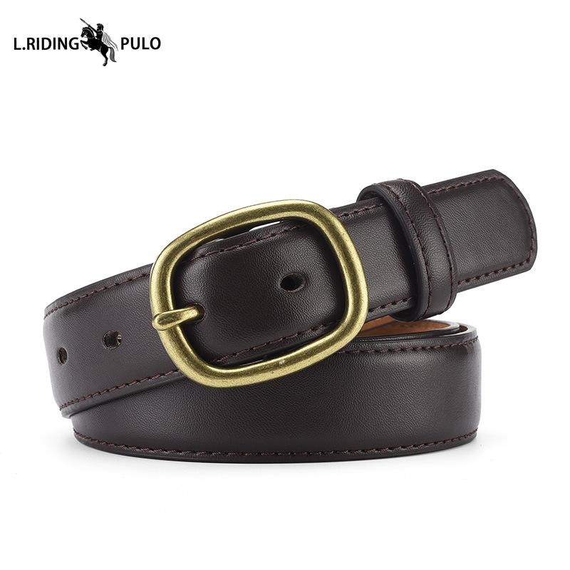 

Женский ремень Сплавная пряжка-штифт Украшение Ретро Простой Универсальное Украшение с Юбкой Универсальный Джинсовый Ремень 105cm темно-коричневого