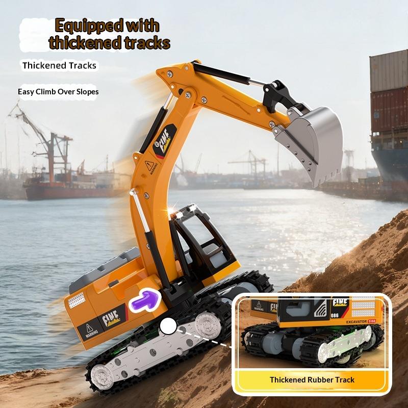 Hg4-301 New Rc Truck Electric Remote Control Excavator Simulation Alloy Engineering Vehicle Toy Car Bulldozer Model Toy Gifts
