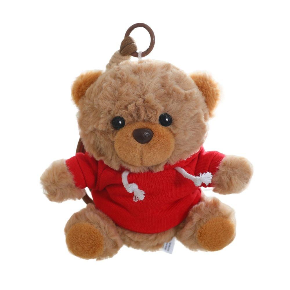 Kawaii Bär Plüsch Schlüsselanhänger Cartoon Kleiner Bär Stofftier Puppe Kapuzenpullover Bär Anhänger Dekoration