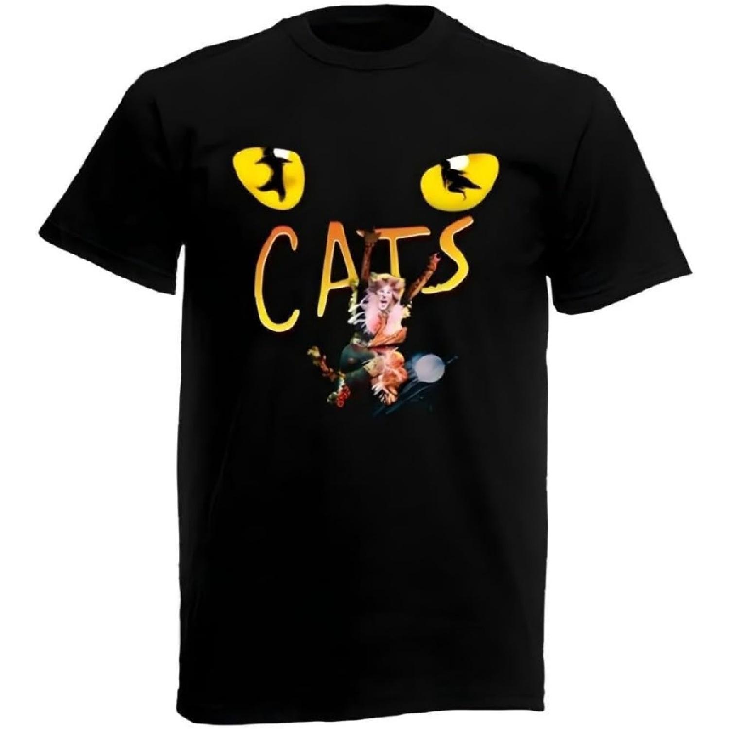 ADHWNMQW JIANJU Cats Cat Broadway Street Musical Men s Black T-Shirt Black S