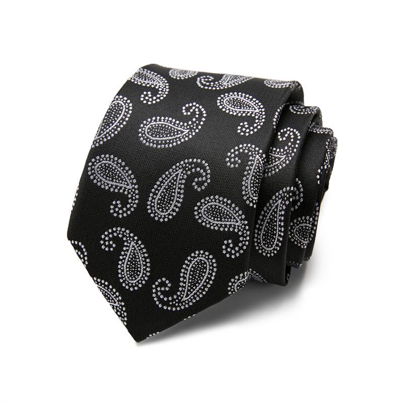 Men's 7.5cm Jacquard Polyester Striped Tie for Formal Business or Interviews