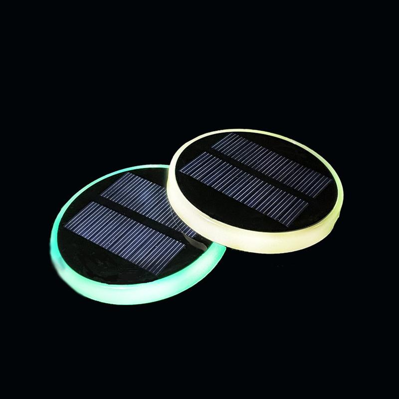 Colorful Atmosphere Light LED Car Cup Mat Solar Powered Car Accessory Car Interior Ambiance For Car Interior Lighting