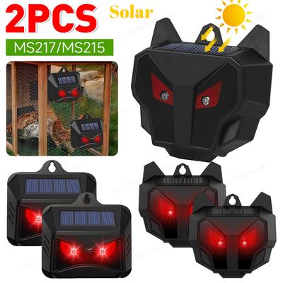 2Pcs Solar Garden Ultrasonic Animal Repellant Dual Mode Cat Dog Repellant Solar Garden Animal Deterrent For Farm Yard Skunk Deer