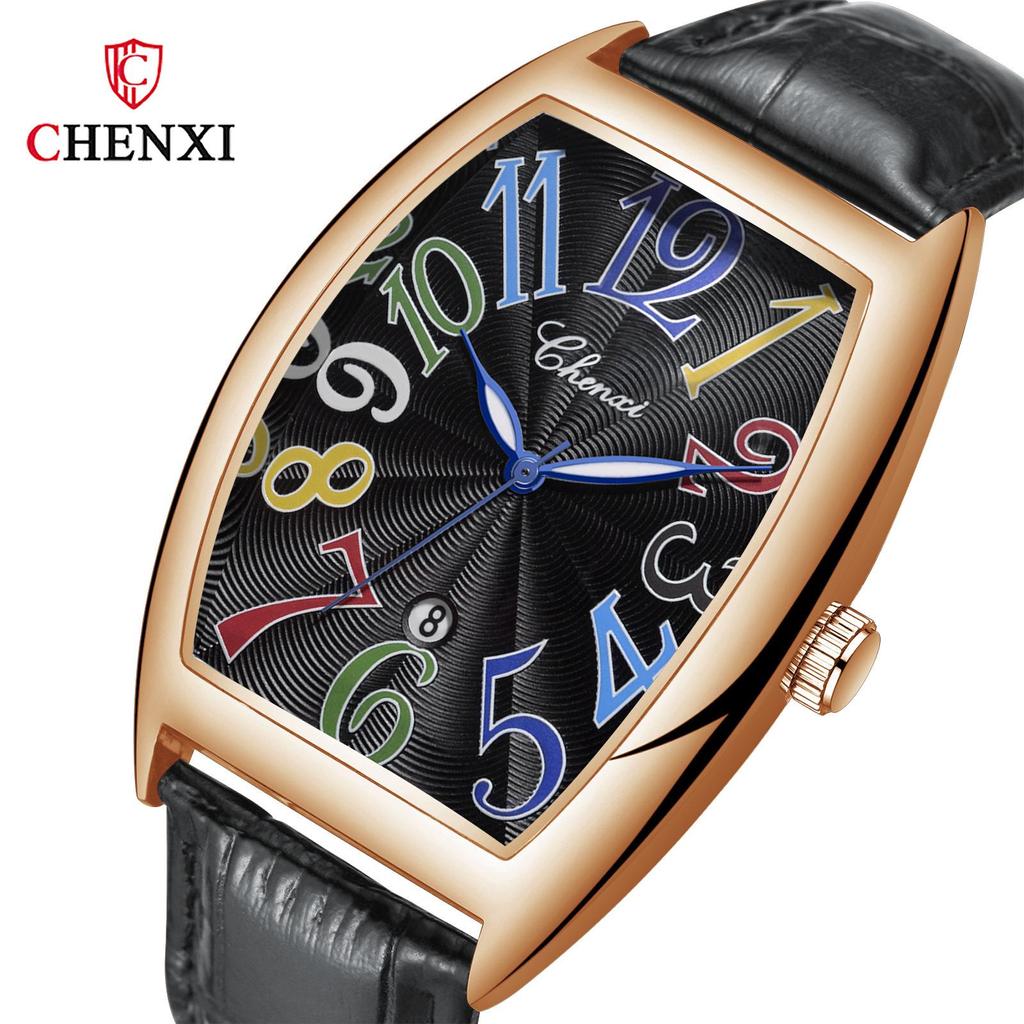 Chenxi Neu Männlichen Business Uhr Luxus Leder Quarz Armbanduhren für Männer Leuchtende Wasserdichte Mann Geschenk