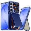 With Card Holder Sliding Camera Cover and Stand for Samsung Galaxy S26 S25 S24 Ultra Phone Case, Anti-Fall PC+TPU Wallet Case