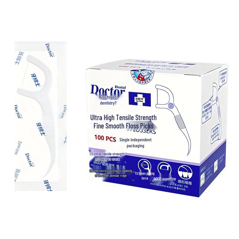 Dr. Ya Ultra-Strong Individually Wrapped Dental Floss Picks, 100 Count