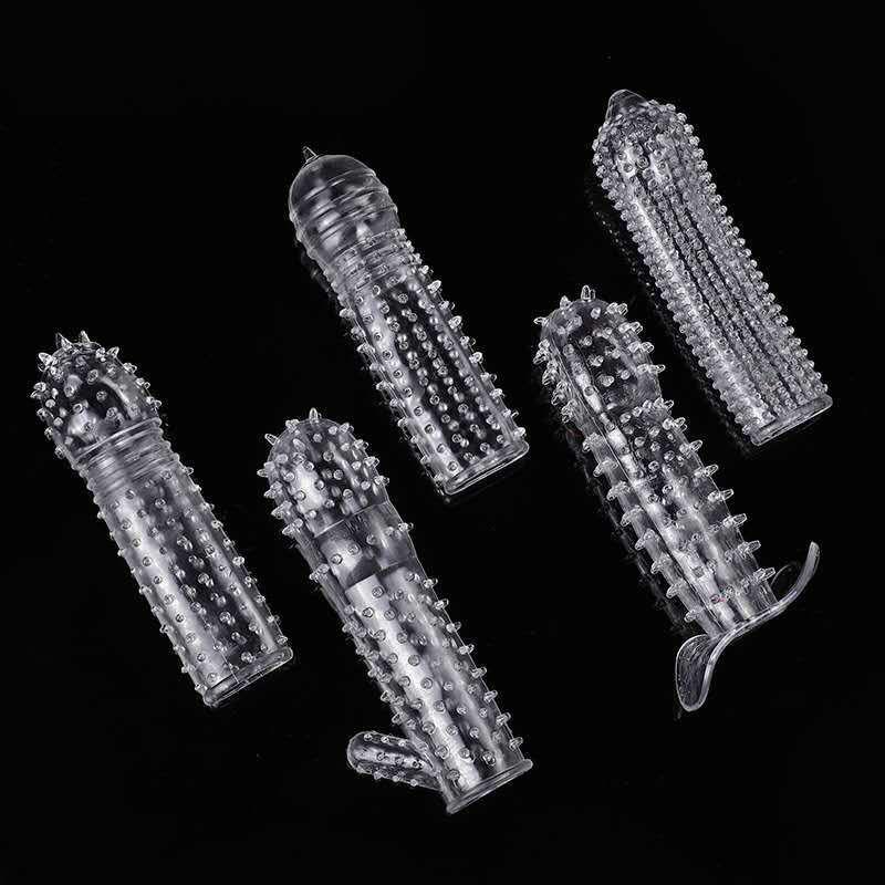 5Pcs Reusable Penis Enlargement Condoms Cock Rings Adult Toy Sex Products Delay Condom For Men Sexy Toys