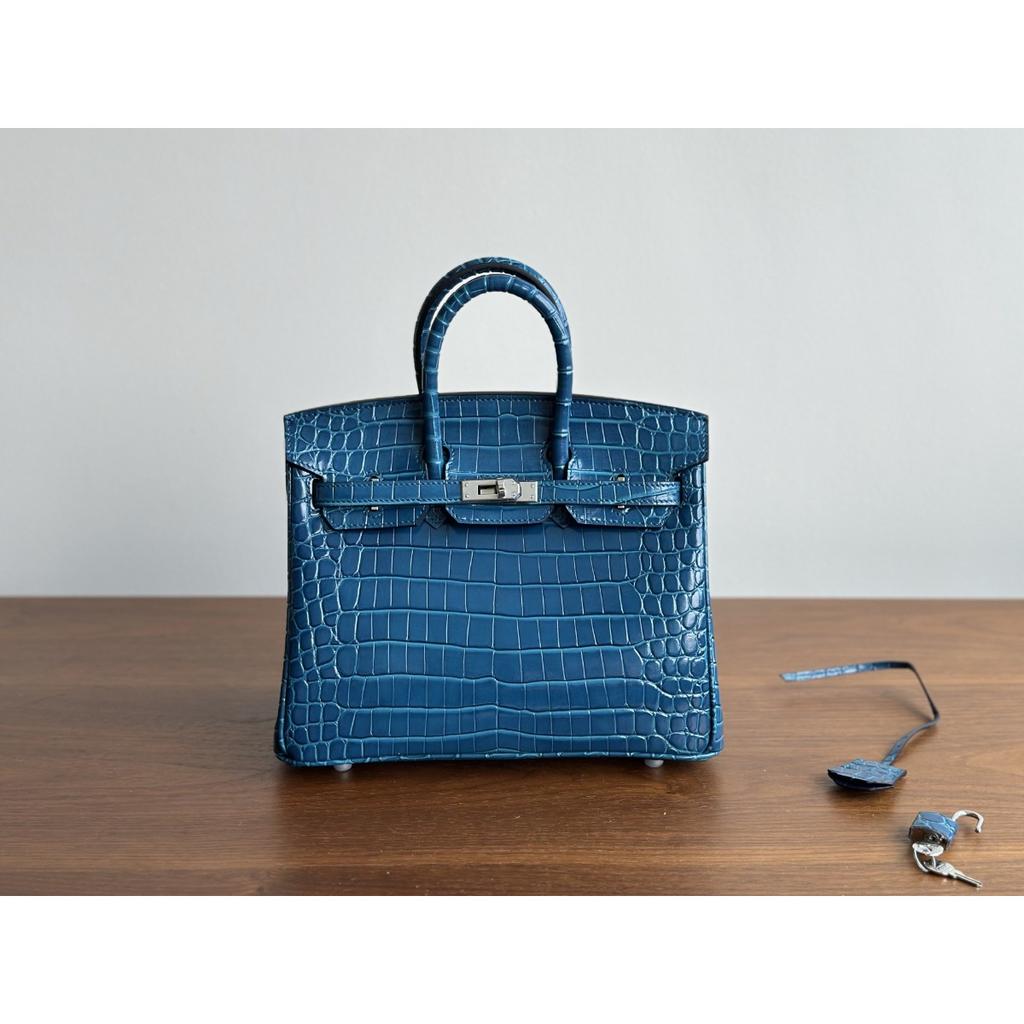 Kazilan 25cm Schrittlänge Platin Krokodillmuster vielseitig klassisch High-End Damenhandtasche