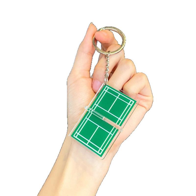 Badminton Acrylic Keychain Creative Practical Small Gift Sports Series Keyring Pendant Fashionable Bag Pendant
