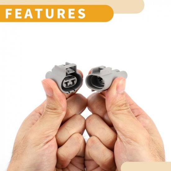 2 Pin Radiator Fan Connector Plug 1 Set for Toyota RAV4 Plastic Gray