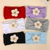 Children's Nylon Headband with Handmade Flowers - Wide, High Elasticity, Soft Jacquard Fabric