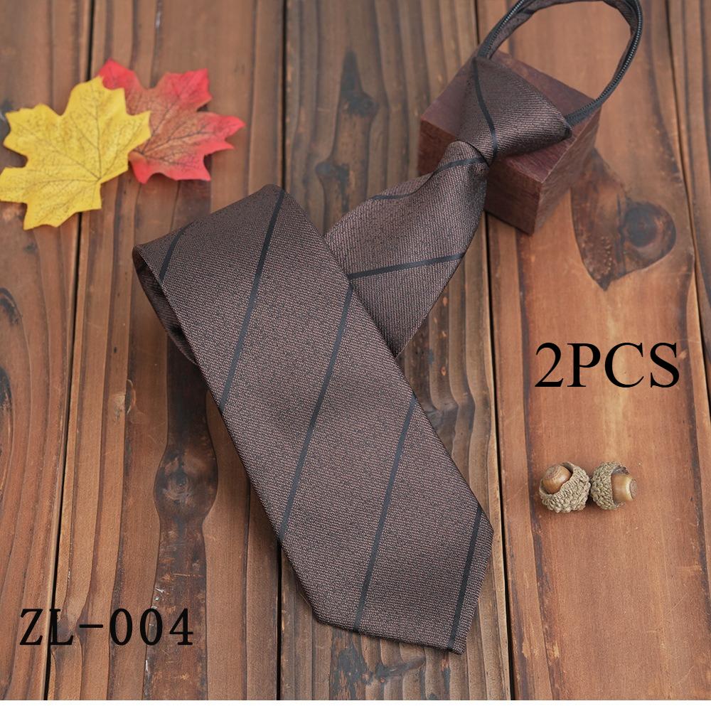 Tie 8cm Wide Retro Brown Style Lazy Tie Striped Tie Men's Business Casual Coffee Fashion Suit Tie